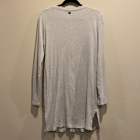 GAIAM duster cardigan ribbed gray button down - Picture 6 of 7